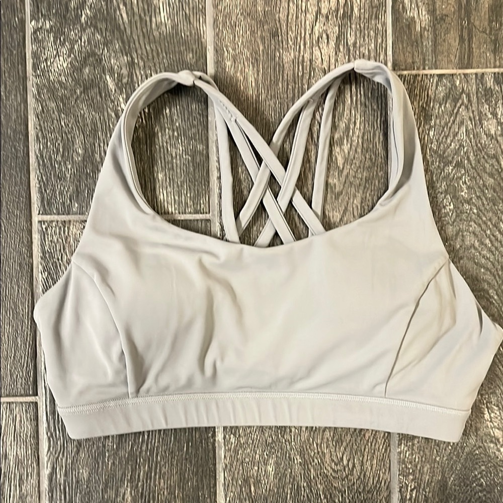 Women's Gray Strappy Sports Bra